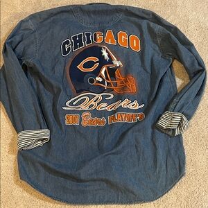 Chicago Bears Denim Button Down Shirt